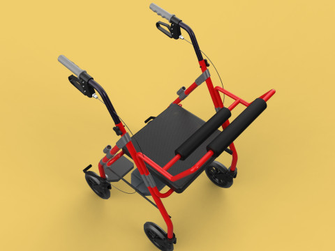 ROLLATOR ROLLING WHEELED WALKER FOLDABLE WALKING FRAME SEAT AID 3Dモデル