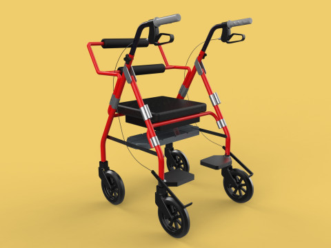 ROLLATOR ROLLING WHEELED WALKER FOLDABLE WALKING FRAME SEAT AID 3Dモデル