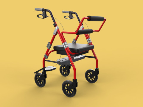 ROLLATOR ROLLING WHEELED WALKER FOLDABLE WALKING FRAME SEAT AID 3Dモデル