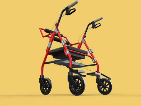 ROLLATOR ROLLING WHEELED WALKER FOLDABLE WALKING FRAME SEAT AID 3Dモデル