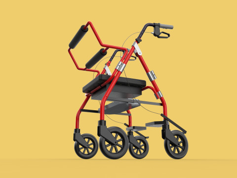 ROLLATOR ROLLING WHEELED WALKER FOLDABLE WALKING FRAME SEAT AID 3Dモデル