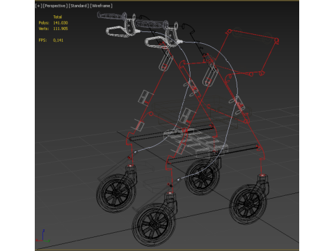 ROLLATOR ROLLING WHEELED WALKER FOLDABLE WALKING FRAME SEAT AID 3Dモデル
