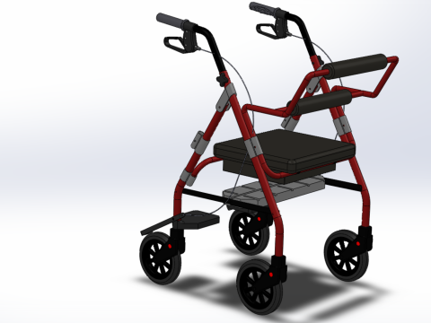 ROLLATOR ROLLING WHEELED WALKER FOLDABLE WALKING FRAME SEAT AID 3Dモデル