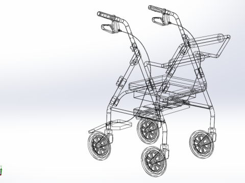 ROLLATOR ROLLING WHEELED WALKER FOLDABLE WALKING FRAME SEAT AID 3Dモデル