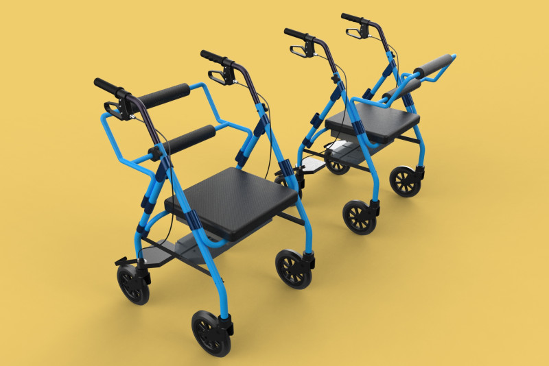 WALKING FRAME ROLLATOR ROLLING WHEELED WALKER FOLDABLE SEAT AID 3D-Modell .c4d .max .obj .3ds .fbx .stl .blend