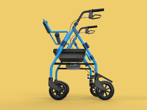 WALKING FRAME ROLLATOR ROLLING WHEELED WALKER FOLDABLE SEAT AID 3D-Modell