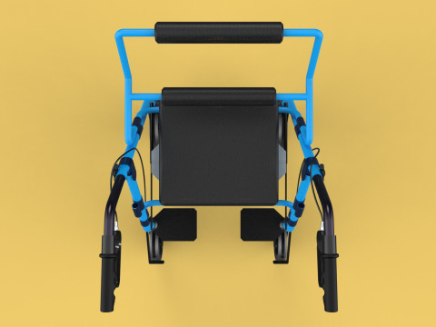 WALKING FRAME ROLLATOR ROLLING WHEELED WALKER FOLDABLE SEAT AID 3D-Modell