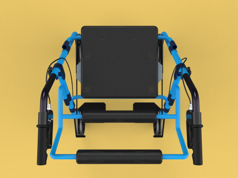 WALKING FRAME ROLLATOR ROLLING WHEELED WALKER FOLDABLE SEAT AID 3D-Modell