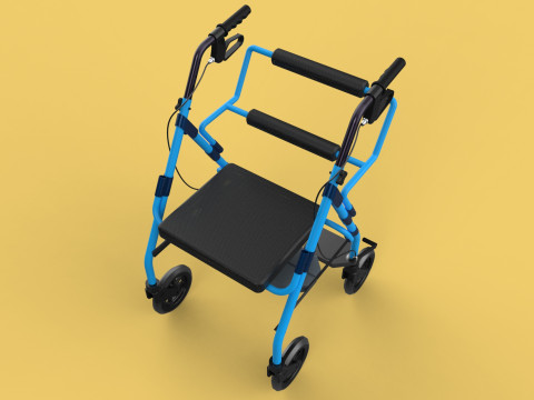 WALKING FRAME ROLLATOR ROLLING WHEELED WALKER FOLDABLE SEAT AID 3D-Modell