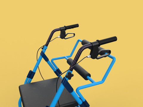 WALKING FRAME ROLLATOR ROLLING WHEELED WALKER FOLDABLE SEAT AID 3D-Modell