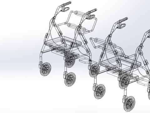 WALKING FRAME ROLLATOR ROLLING WHEELED WALKER FOLDABLE SEAT AID 3D-Modell