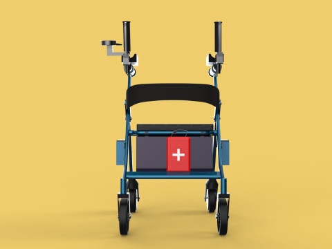 ELECTRIC ROLLATOR ROLLING WHEELED WALKER FOLDING WALKING FRAME 3D 모델