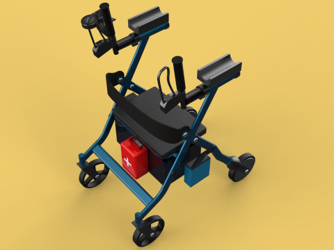 ELECTRIC ROLLATOR ROLLING WHEELED WALKER FOLDING WALKING FRAME 3D 모델