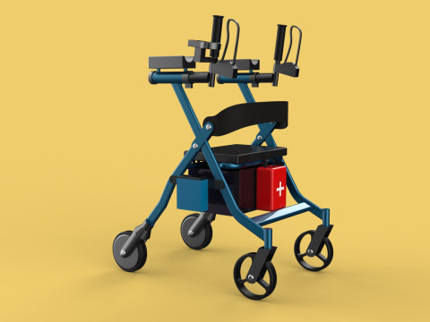 ELECTRIC ROLLATOR ROLLING WHEELED WALKER FOLDING WALKING FRAME 3D 모델