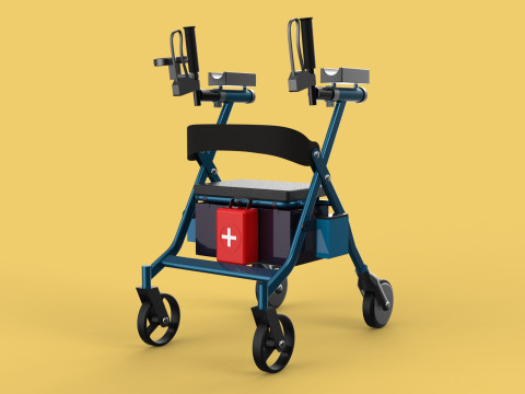 ELECTRIC ROLLATOR ROLLING WHEELED WALKER FOLDING WALKING FRAME 3D 모델