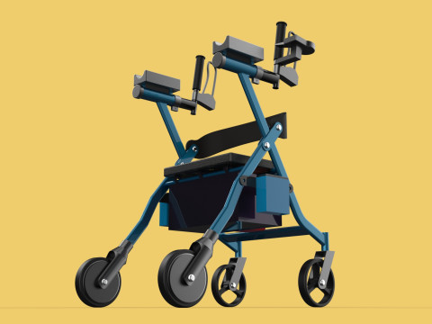 ELECTRIC ROLLATOR ROLLING WHEELED WALKER FOLDING WALKING FRAME 3D 모델
