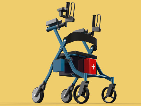 ELECTRIC ROLLATOR ROLLING WHEELED WALKER FOLDING WALKING FRAME 3D 모델