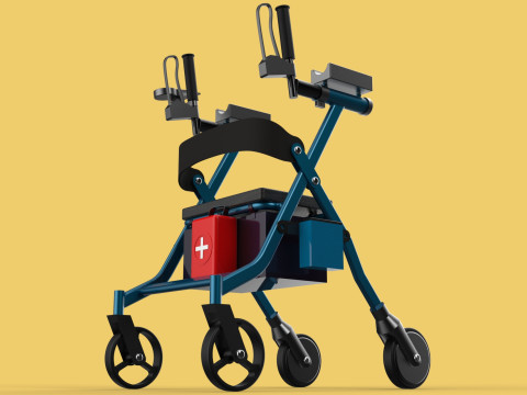 ELECTRIC ROLLATOR ROLLING WHEELED WALKER FOLDING WALKING FRAME 3D 모델