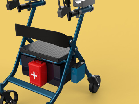 ELECTRIC ROLLATOR ROLLING WHEELED WALKER FOLDING WALKING FRAME 3D 모델