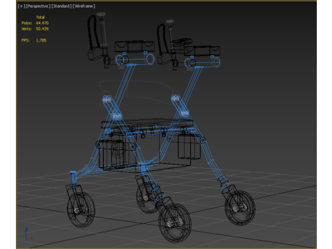 ELECTRIC ROLLATOR ROLLING WHEELED WALKER FOLDING WALKING FRAME 3D 모델