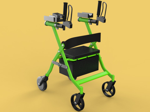 WHEELED WALKER ROLLATOR ROLLING FOLDABLE WALKING FRAME SEAT AID 3D Model