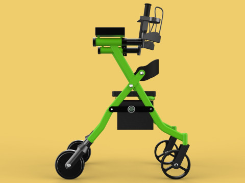 WHEELED WALKER ROLLATOR ROLLING FOLDABLE WALKING FRAME SEAT AID 3D Model