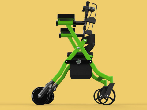 WHEELED WALKER ROLLATOR ROLLING FOLDABLE WALKING FRAME SEAT AID 3D Model
