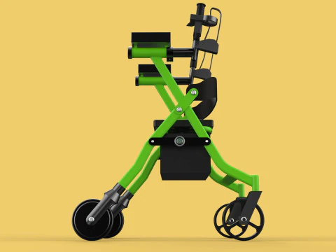 WHEELED WALKER ROLLATOR ROLLING FOLDABLE WALKING FRAME SEAT AID 3D Model