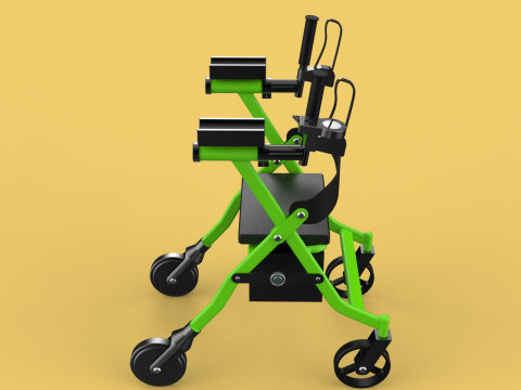 WHEELED WALKER ROLLATOR ROLLING FOLDABLE WALKING FRAME SEAT AID 3D Model
