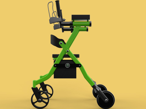 WHEELED WALKER ROLLATOR ROLLING FOLDABLE WALKING FRAME SEAT AID 3D Model