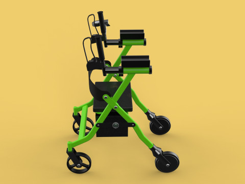 WHEELED WALKER ROLLATOR ROLLING FOLDABLE WALKING FRAME SEAT AID 3D Model