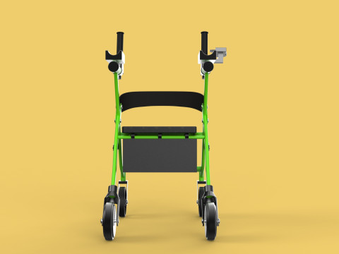 WHEELED WALKER ROLLATOR ROLLING FOLDABLE WALKING FRAME SEAT AID 3D Model
