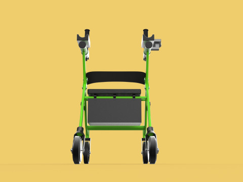 WHEELED WALKER ROLLATOR ROLLING FOLDABLE WALKING FRAME SEAT AID 3D Model
