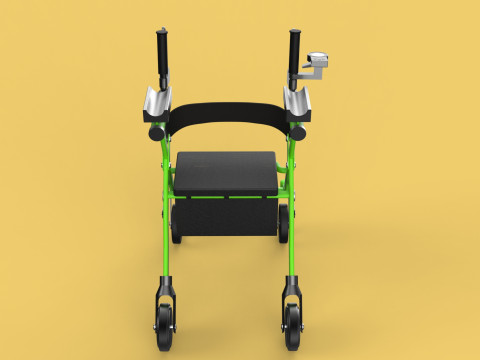 WHEELED WALKER ROLLATOR ROLLING FOLDABLE WALKING FRAME SEAT AID 3D Model