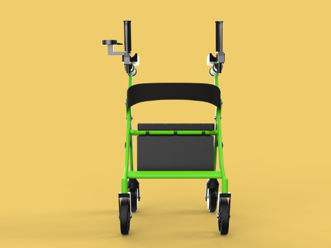 WHEELED WALKER ROLLATOR ROLLING FOLDABLE WALKING FRAME SEAT AID 3D Model
