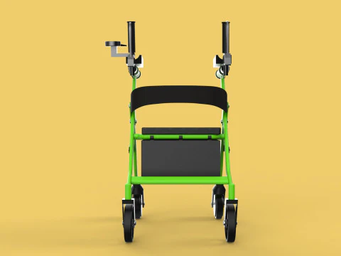 WHEELED WALKER ROLLATOR ROLLING FOLDABLE WALKING FRAME SEAT AID 3D Model