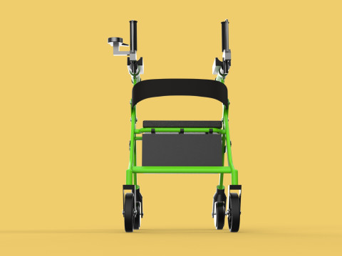 WHEELED WALKER ROLLATOR ROLLING FOLDABLE WALKING FRAME SEAT AID 3D Model