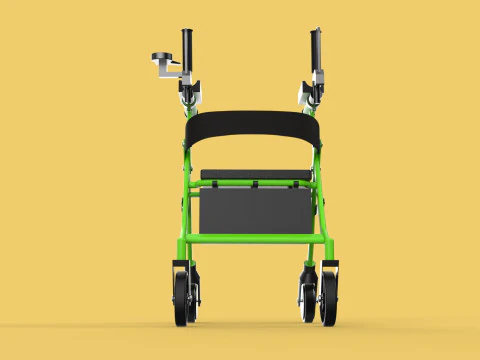WHEELED WALKER ROLLATOR ROLLING FOLDABLE WALKING FRAME SEAT AID 3D Model