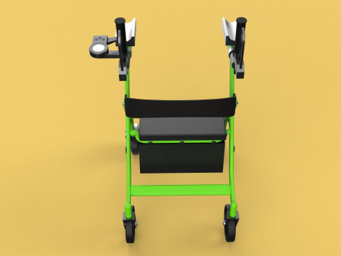 WHEELED WALKER ROLLATOR ROLLING FOLDABLE WALKING FRAME SEAT AID 3D Model