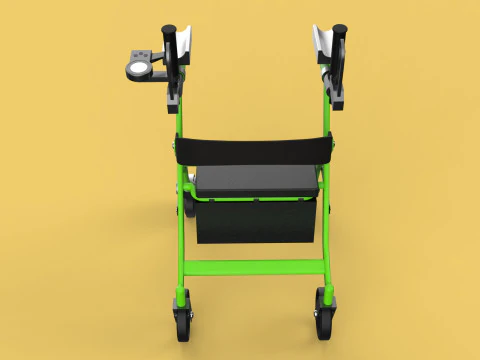 WHEELED WALKER ROLLATOR ROLLING FOLDABLE WALKING FRAME SEAT AID 3D Model
