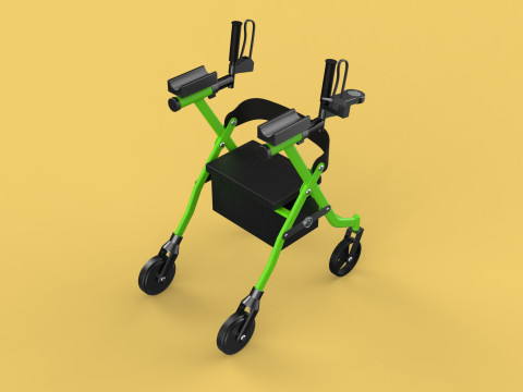 WHEELED WALKER ROLLATOR ROLLING FOLDABLE WALKING FRAME SEAT AID 3D Model