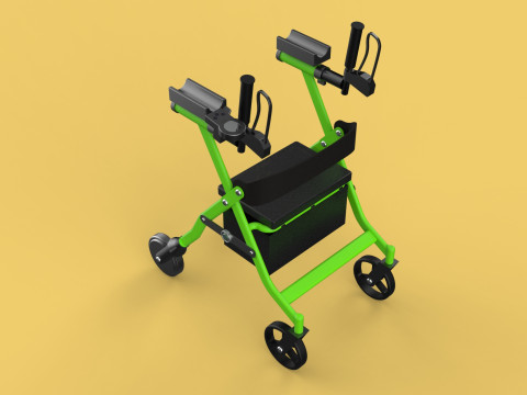 WHEELED WALKER ROLLATOR ROLLING FOLDABLE WALKING FRAME SEAT AID 3D Model