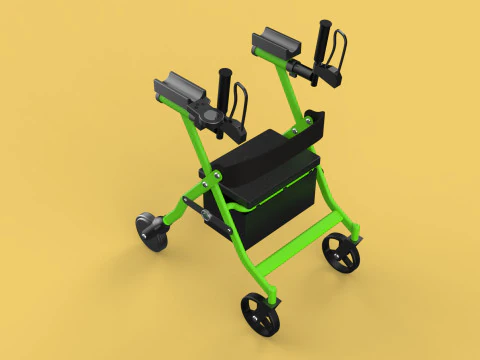 WHEELED WALKER ROLLATOR ROLLING FOLDABLE WALKING FRAME SEAT AID 3D Model