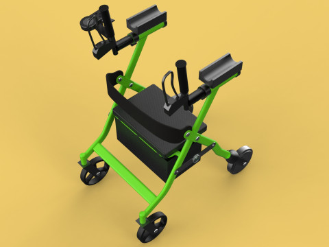 WHEELED WALKER ROLLATOR ROLLING FOLDABLE WALKING FRAME SEAT AID 3D Model