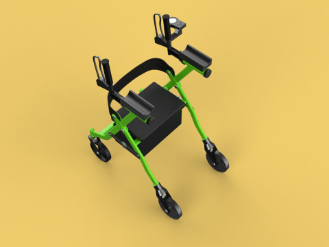 WHEELED WALKER ROLLATOR ROLLING FOLDABLE WALKING FRAME SEAT AID 3D Model