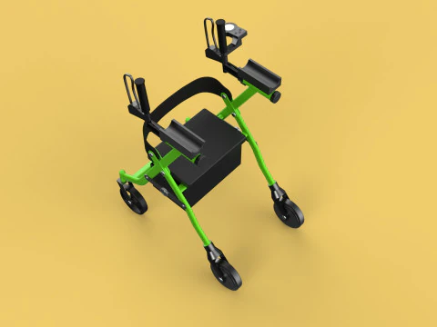 WHEELED WALKER ROLLATOR ROLLING FOLDABLE WALKING FRAME SEAT AID 3D Model