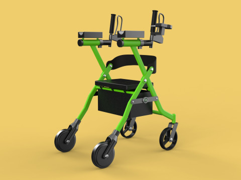 WHEELED WALKER ROLLATOR ROLLING FOLDABLE WALKING FRAME SEAT AID 3D Model