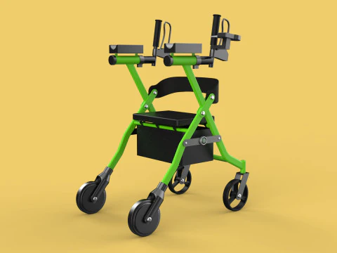 WHEELED WALKER ROLLATOR ROLLING FOLDABLE WALKING FRAME SEAT AID 3D Model