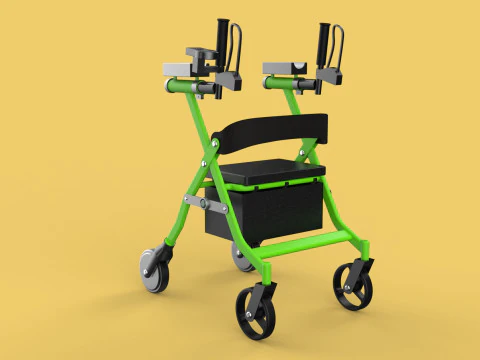 WHEELED WALKER ROLLATOR ROLLING FOLDABLE WALKING FRAME SEAT AID 3D Model