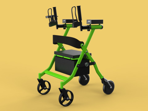 WHEELED WALKER ROLLATOR ROLLING FOLDABLE WALKING FRAME SEAT AID 3D Model